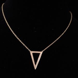 18" 14k yellow gold and diamond necklace